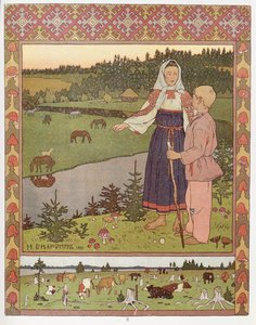 Alionouchka és Ivanouchka, 1901 alkotó: Ivan Yakovlevich Bilibin
